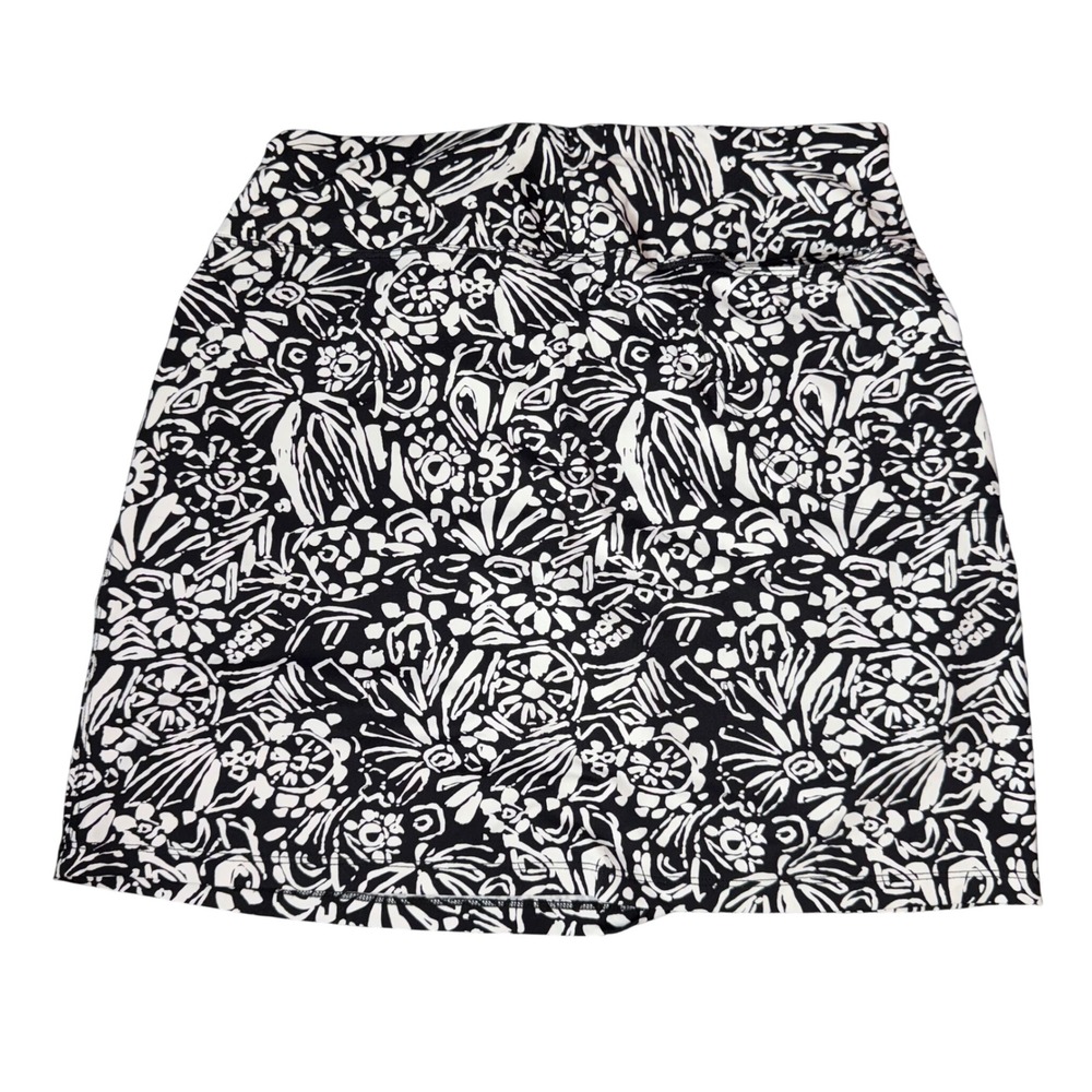 Tribal Sport Skort Abstract Floral Zebra Print Black White Athleisure Golf P/S